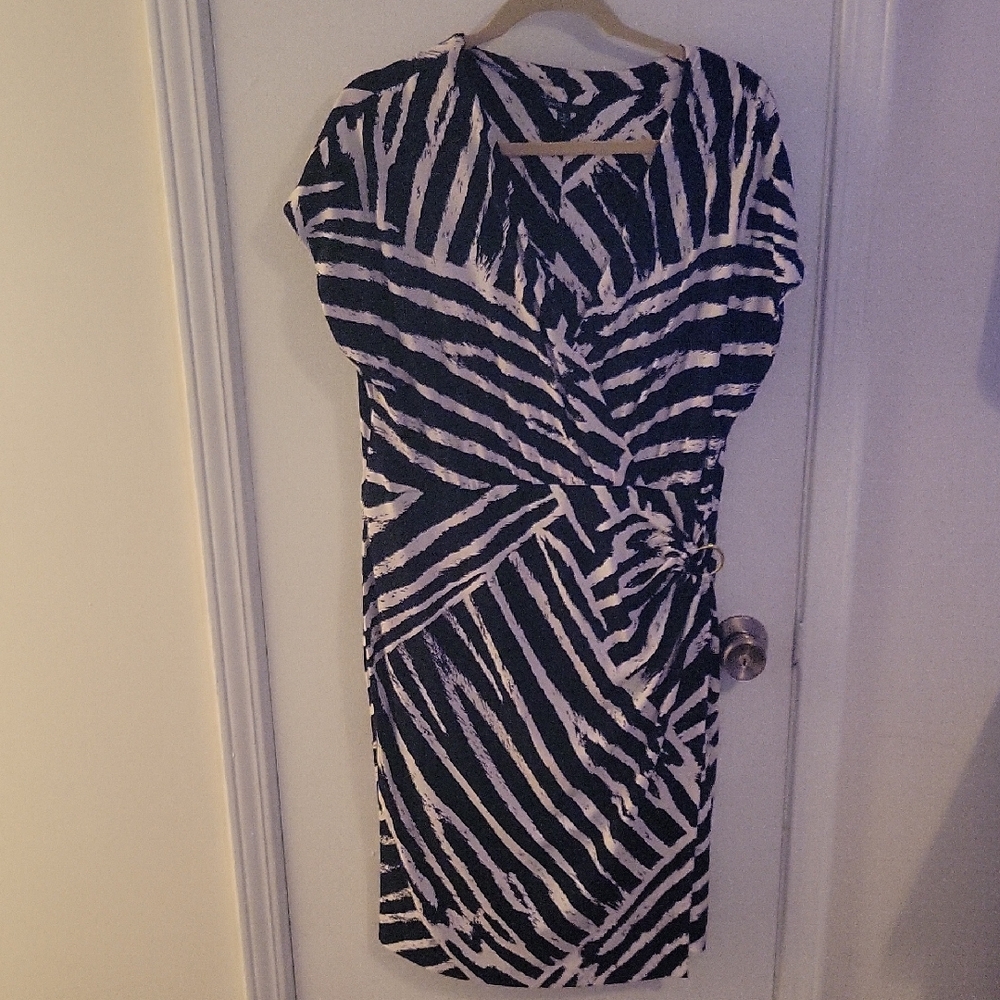 Chaus Black and White Zebra Midi Dress